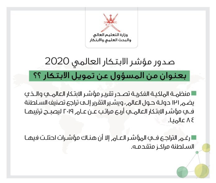 تراجع تصنيف السلطنة في مؤشر الابتكار العالمي 2 57EC0F79 B6A0 488C BAB4 AE6A3A081E45